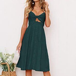 Ecowish Women's A-Line Backless Swing Midi Dress